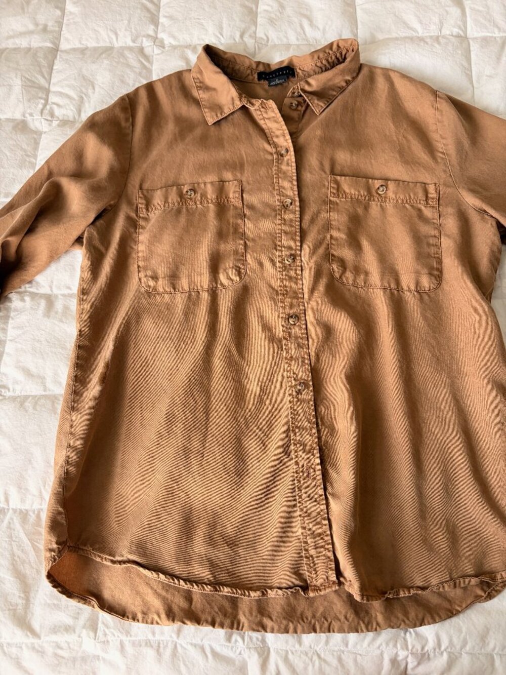 Sanctuary Collard Shirt Light Brown